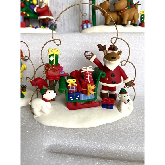 Christmas Figurine, Handmade vintage Reindeer Santa Was Sleigh - Picture 4 of 13